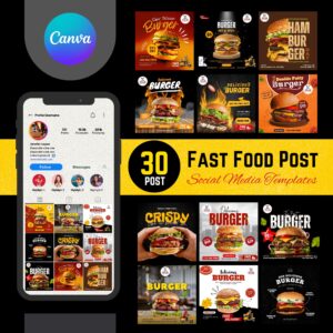 Editable Social Media Post for Fast Food Corner