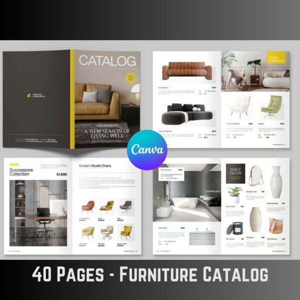 40 Page Catalog Template • Interior Design & Furniture Catalogue Template